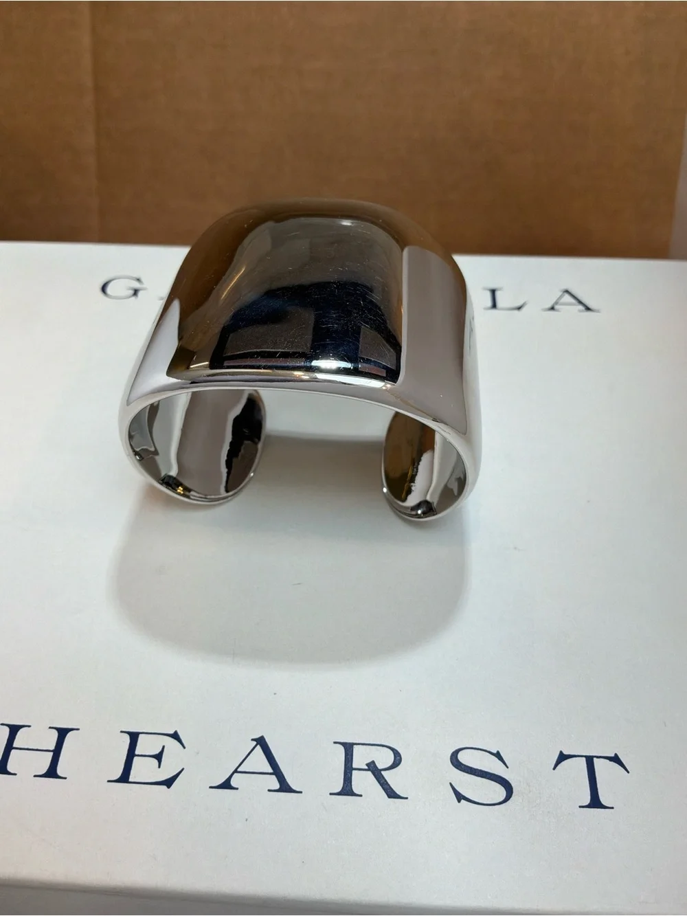 NIB Gabriela Hearst Polished Silver Wide Cuff Bangle AG925 Solid Silver